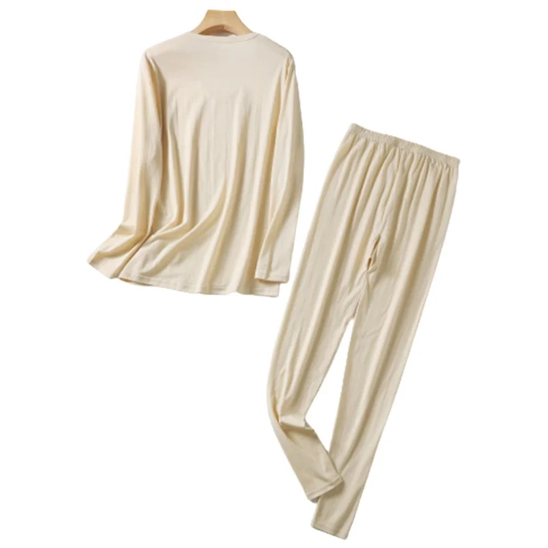 

Men's Long Johns thermal underwear long sleeve mulberry silk one set