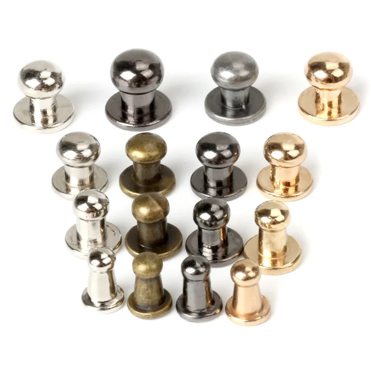 

Factory Environmental protection platin zinc alloy metal installing round head screw button studs for leather bag, Gold,silver,gunmetal,antique brass,accept custom