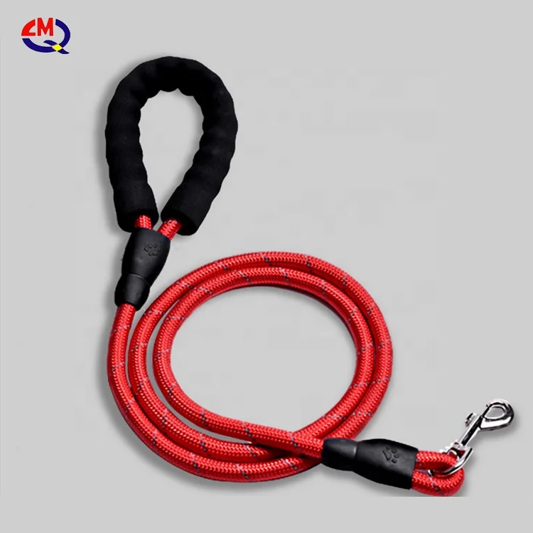

Custom Rope Nylon Dog Leash Rope Color Braided Nylon Woven Dog Rope, Black, red