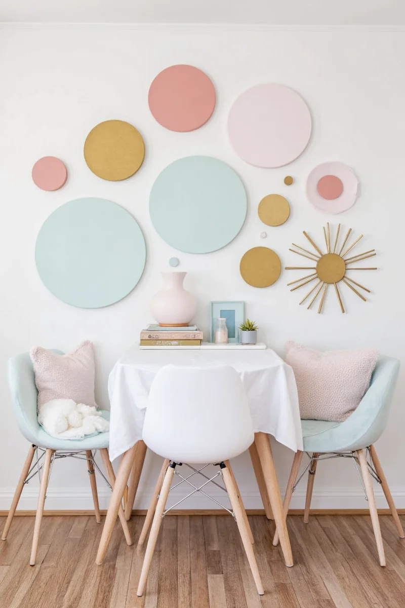 Adorable circular clock on a nursery wall