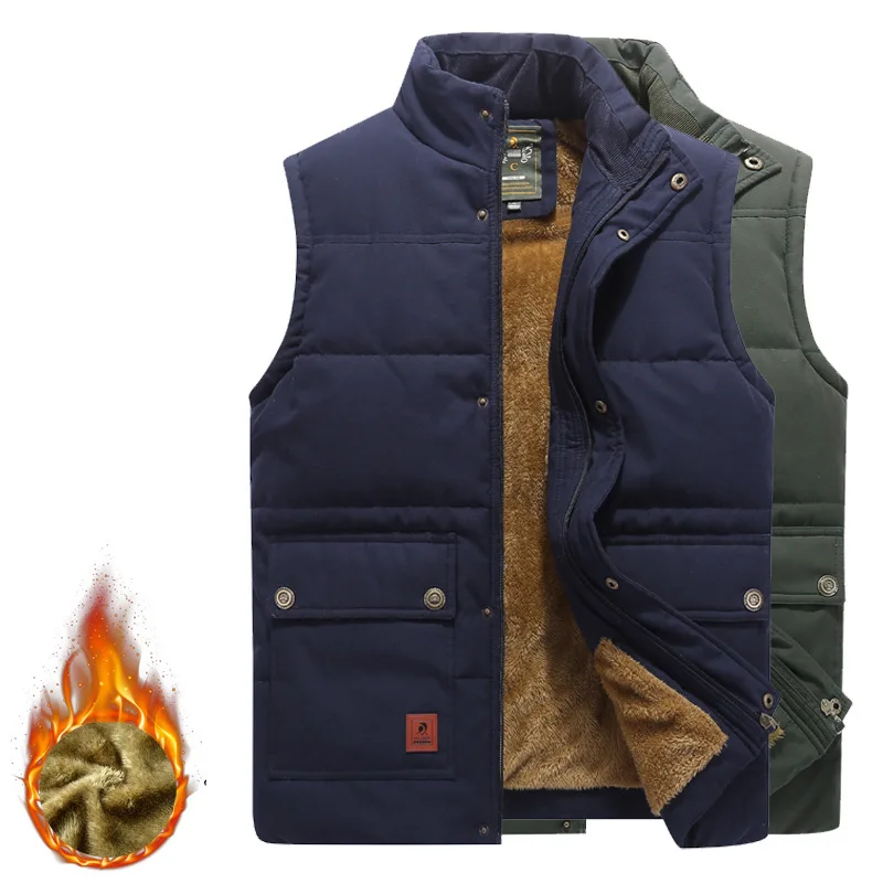 

Wholesale custom men sleeveless thicken warm winter waistcoat vest gilet jacket