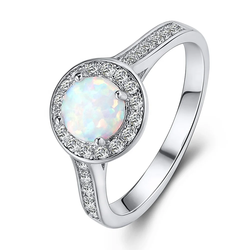 

Promotional Fashion Costume Jewelry Cheap Round Shaped Synthetic Opal Brass Rings Artificial Opal Rings