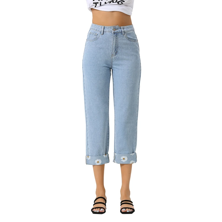 

Wholesale hot sale new design fashion 2021 woman high waist jeans, Denim blue