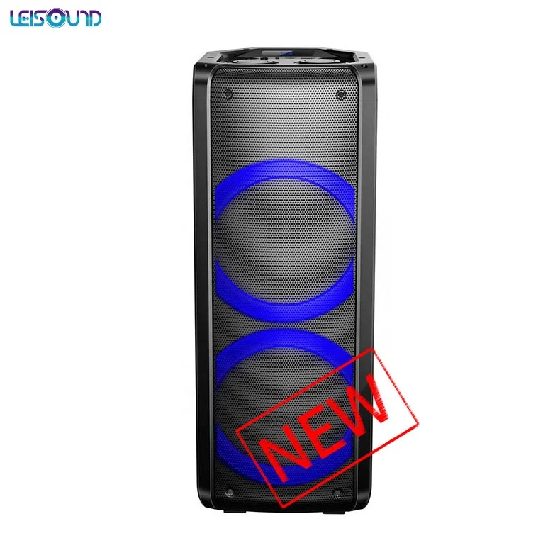 

LEISOUND double 6.5 inch karaoke home theatre system blue tooth speaker with disco light, Black