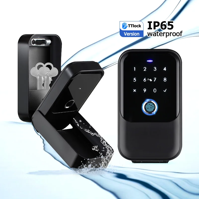 

Tediton IP67 airbnb wifi storage keybox cerradura inteligente Waterproof mini fingerprint padlock candado con huella digital