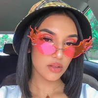 

2020 New Arrivals Personality Unique Fire Shapes Designer Metal Trendy Sun Glasses Fashion Cool Women Men Shades Sunglasses 2019