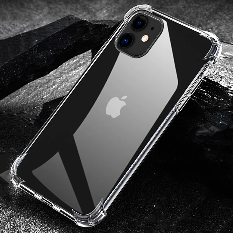 

Anti-knock Soft TPU Transparent Clear Phone Case Protect Cover Shockproof Soft Cases For iPhone 11 pro max 7 8 plus X XS