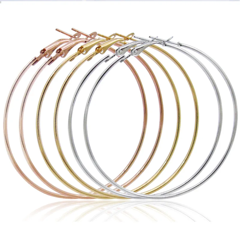 

Exaggerate Simple Round Loop Big Smooth Circle Hoop Earrings, Picture