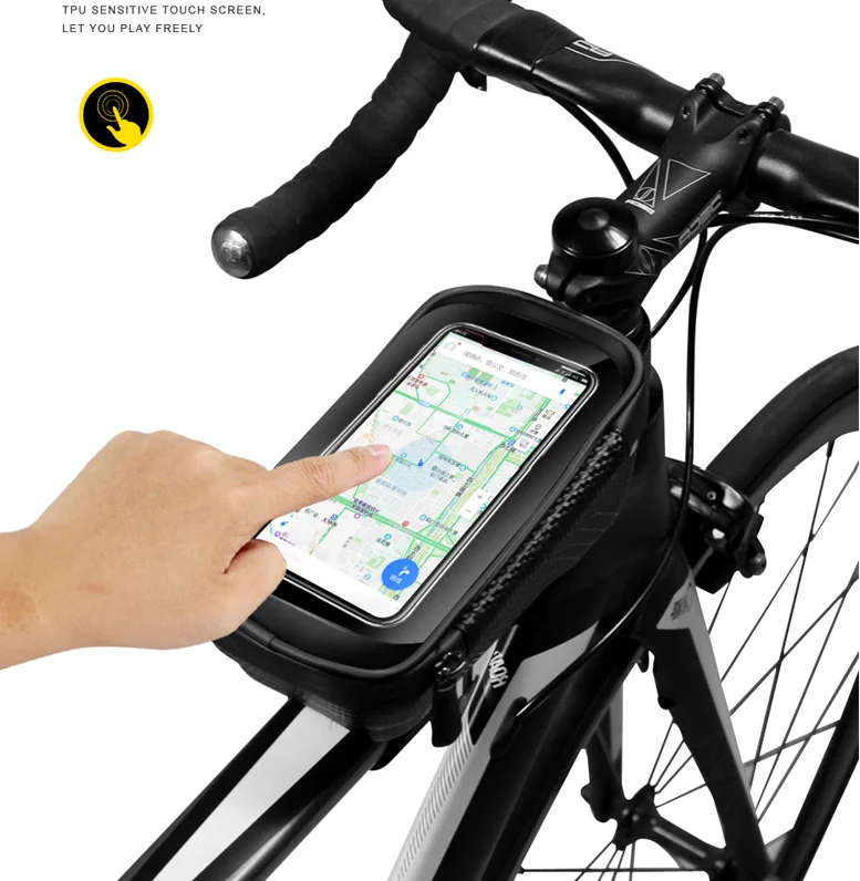 Superbsail Rainproof Bicycle Bag Frame Tube Cycling Bag Reflective 6.5in Phone Case Touch screen Bag MTB Bike Accessories manufacture