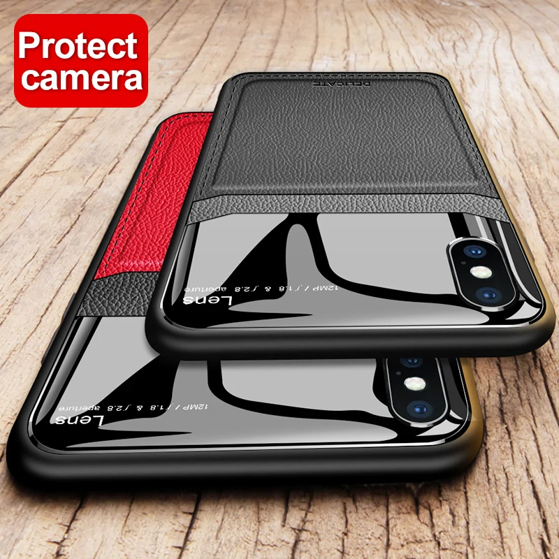 

For iPhone 12 Case, Luxury Business Shockproof Cover for iPhone 11 Pro Max XS XR for iPhone 12 Pro Max Leather Phone Case, Red, blue, black, brown