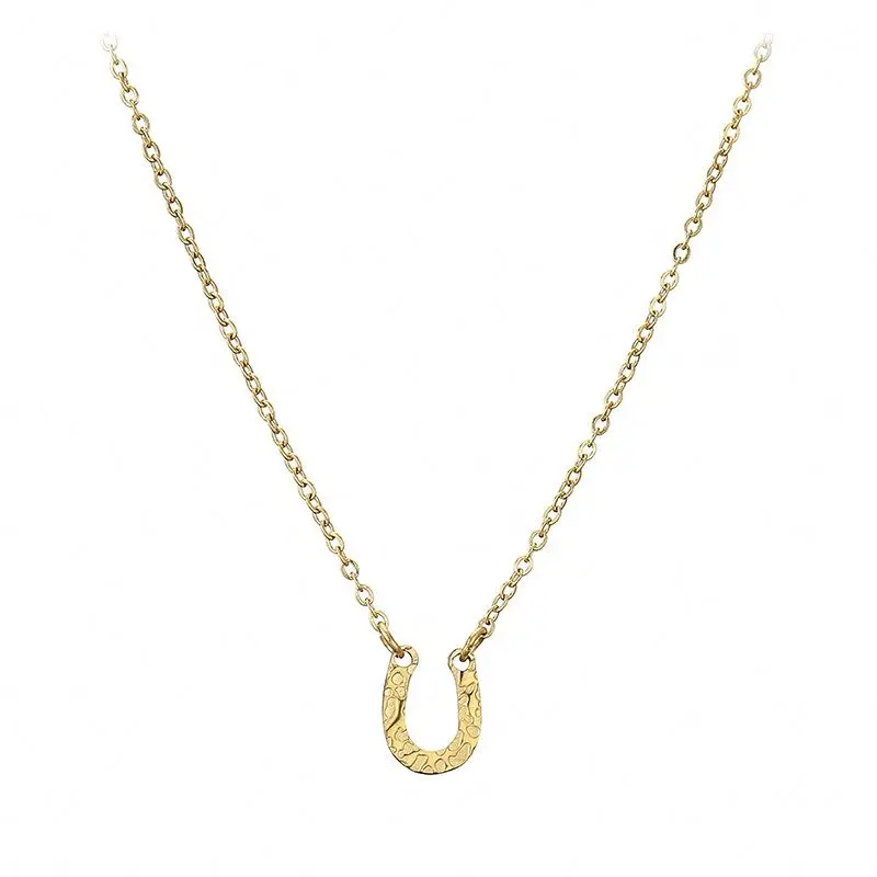 

Horseshoe Necklace Gold Plated Stainless Steel New U-shaped Pendant Necklace Jewelry