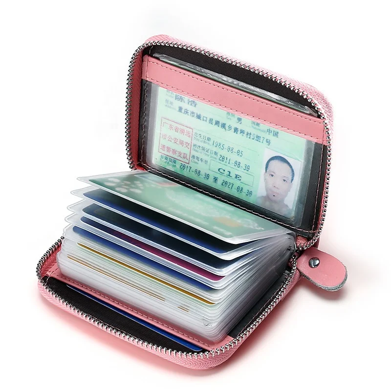 

Leather Card Package Custom Rfid Anti-theft Brush Bus Card Cover