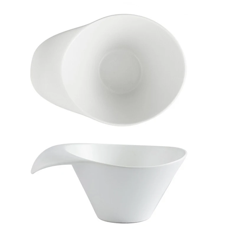 

Creative hotel tableware special-shaped ceramic bowl Nordic style restaurant salad bowl flavor dish household supplies wholesale