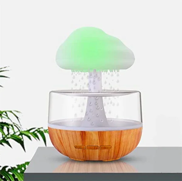 

New 2023 Rain Cloud household mushroom enjoy raining sounds 7 colors night light rain cloud diffuser humidifier with umbrella