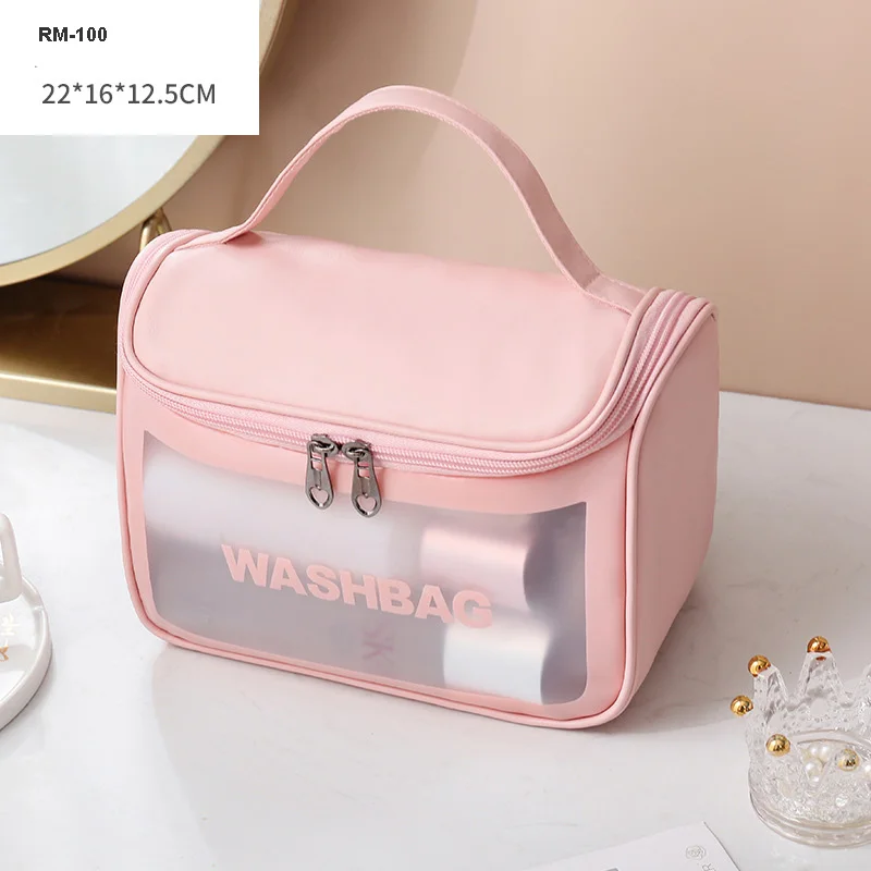 

Logo Customize Travel Transparent White TPU Zipper Cosmetic Bag pouch Clear Make Up Bags Washing bag, Pink,black,white