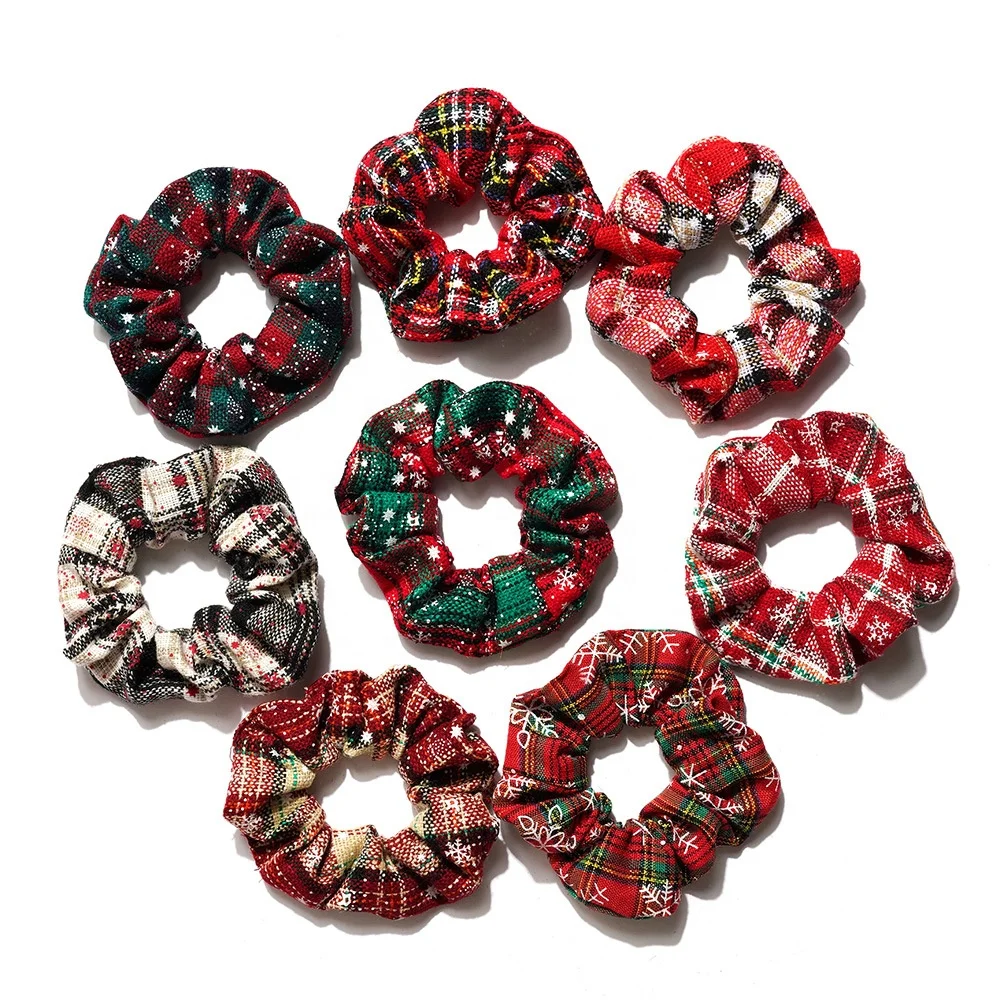 

Free Shipping Christmas Series Elastic Hair Ties Ropes Scrunchies For Women or Girls Hair Accessories, As picture