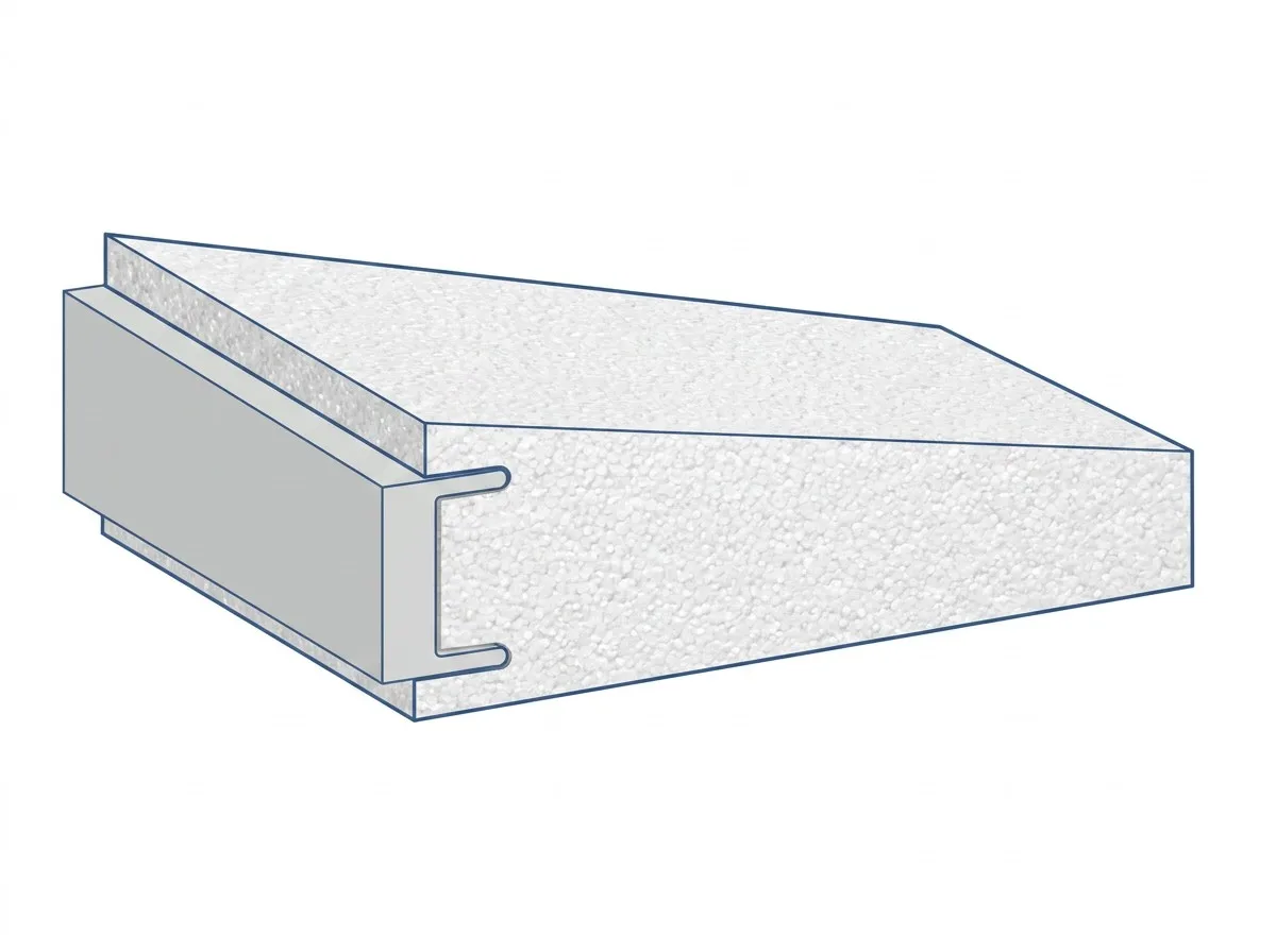 Foam core with integrated C-channel reinforcement inside a spa cover panel