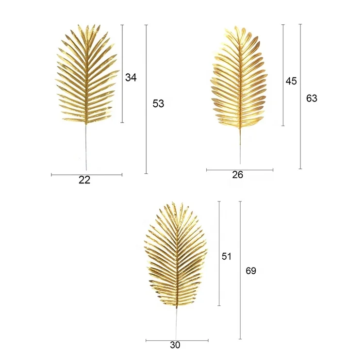 

QSLH-ALE811 Golden Leaf Artificial Palm Tree Leaves for Decoration