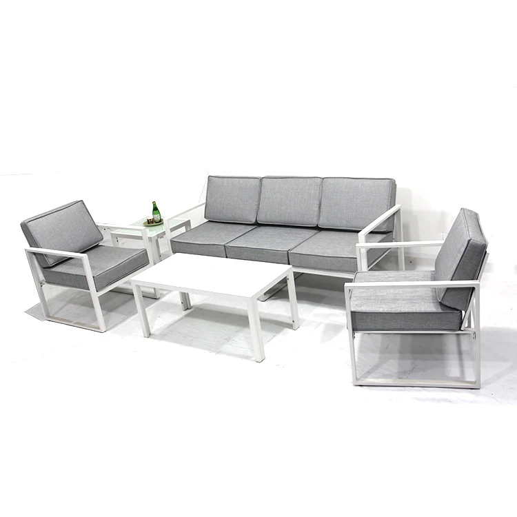 
All aluminum 5pcs KD(knock down) patio sofa set metal garden furniture modern outdoor furniture tube sofa set 