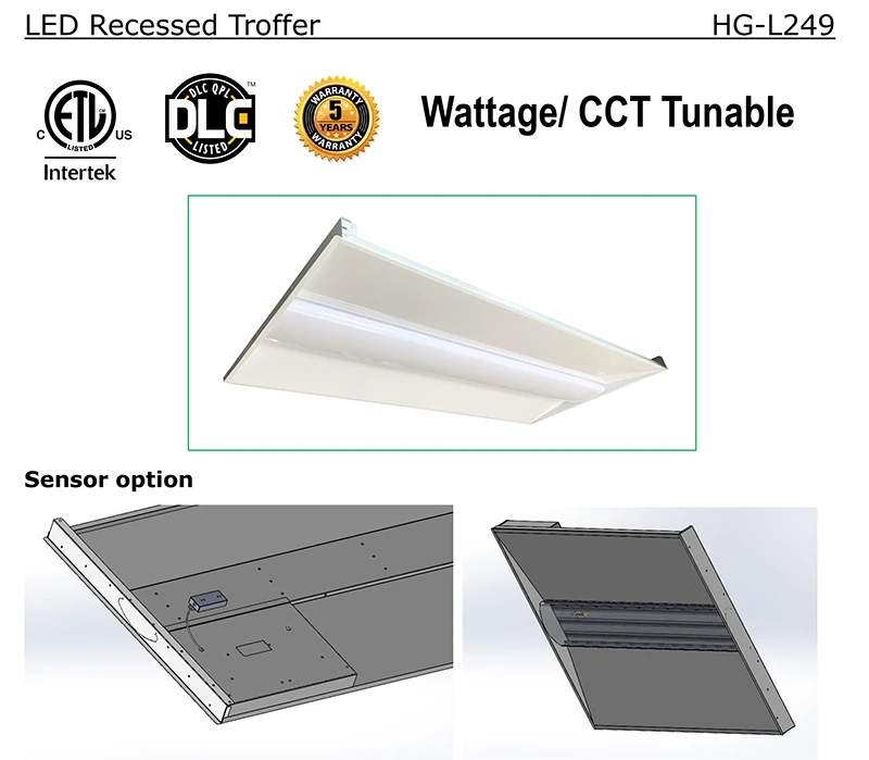 Recessed Cul Certified 50W 42W Office Led Recessed Troffer