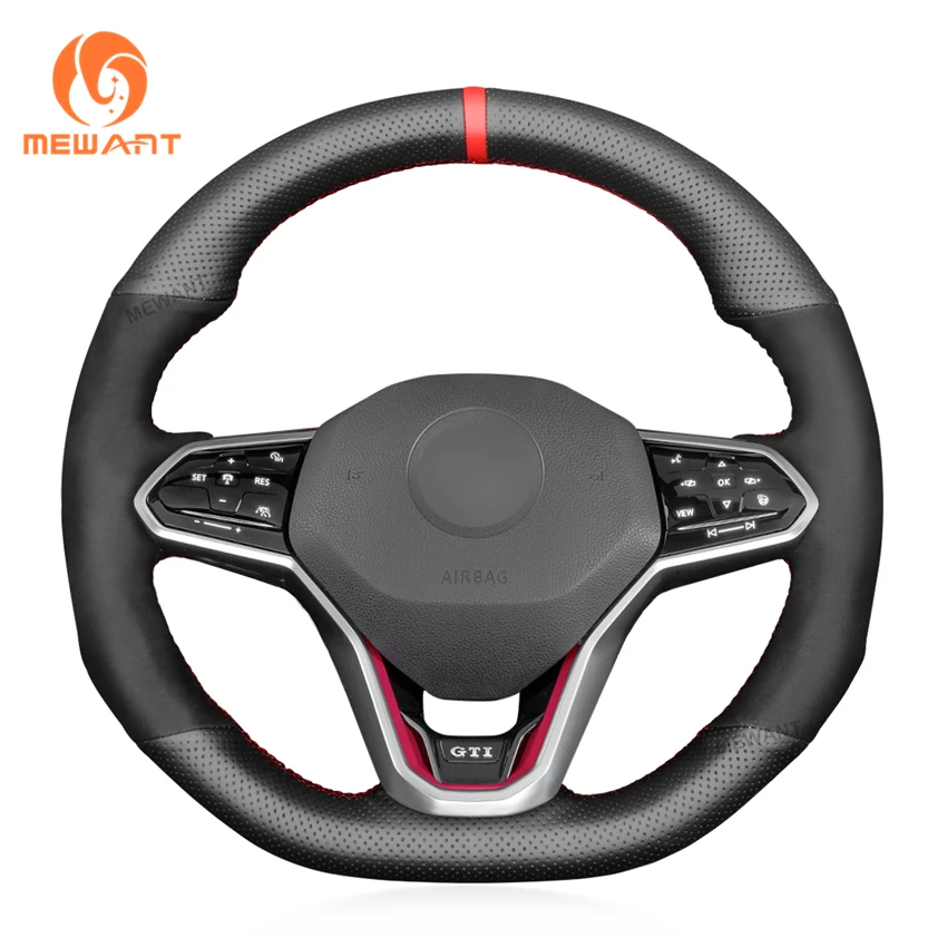 

Hand Sewing PU Leather Soft Suede Steering Wheel Cover for Volkswagen VW Golf 8 MK8 GTI Golf GTE GTD 2020-2021