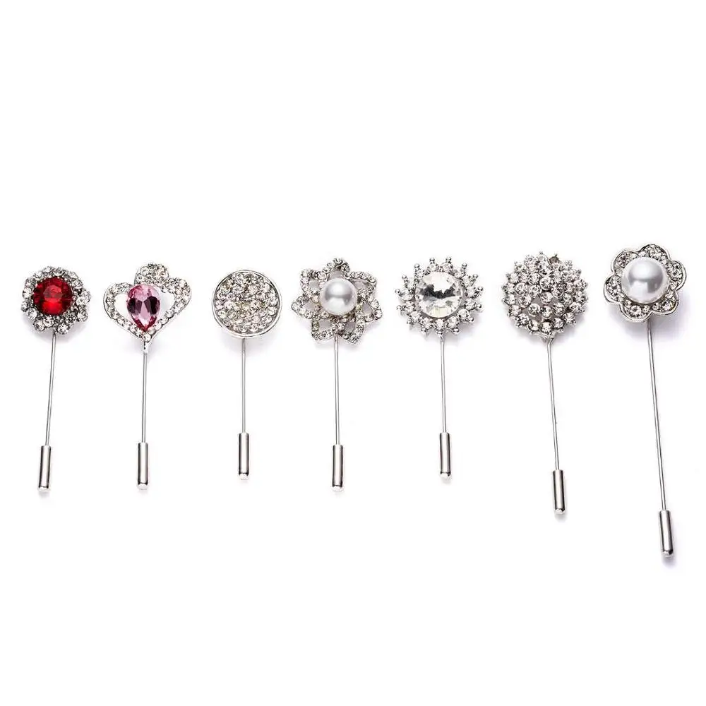 

New simple rhinestone word pin brooch geometric pearl flower pin for cloth, Picture shows