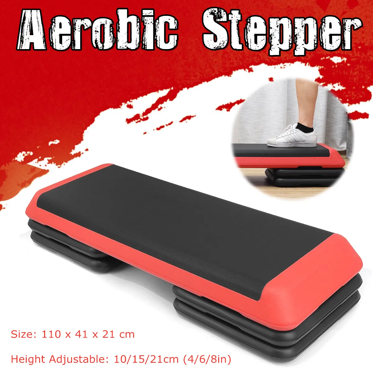 

Adjustable Non-slip Cardio Yoga Pedal Stepper Gym Workout Exercise Fitness Aerobic Step Equipment 250kg