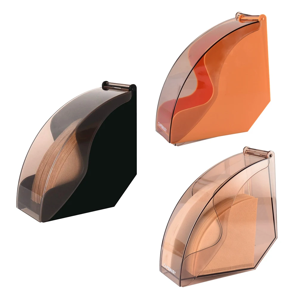 

Coffee Accessories Filter Paper Box Filtering Paper Storage Dust-Proof With Cover Filter Paper Holder, Black+transparent