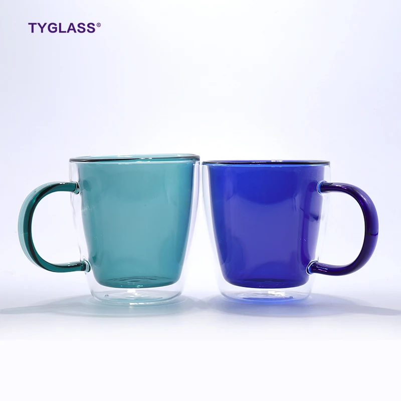 

Durable Using 300ml borosilicate double wall glass coffee cup water goblet