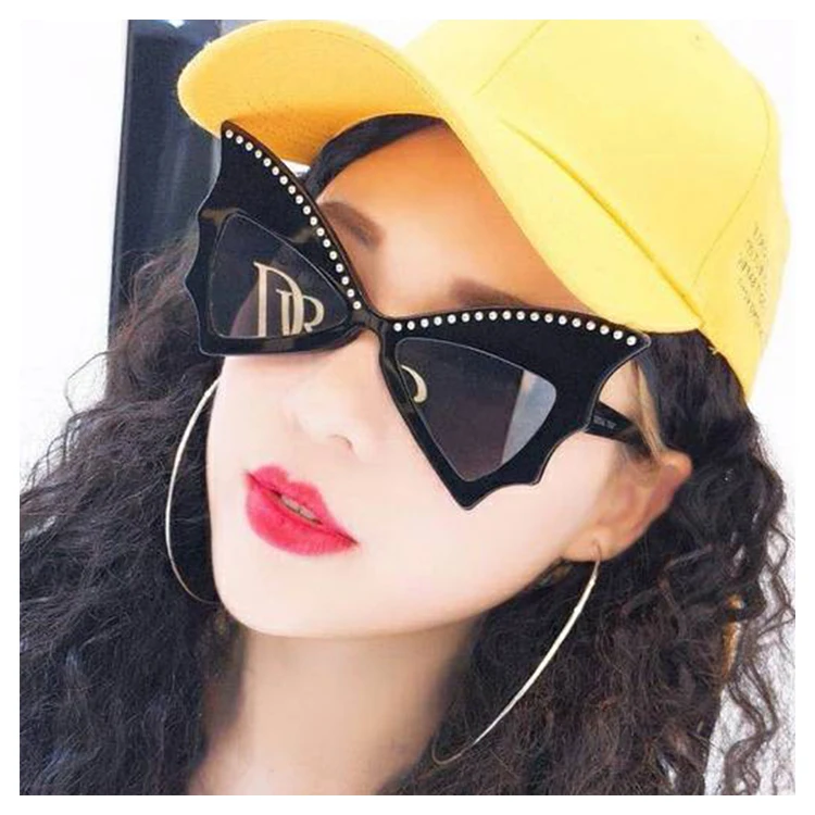 

Party Dancing Butterfly Wide Temple Colorful Plastic Women Sunglasses Shades, 6 colors