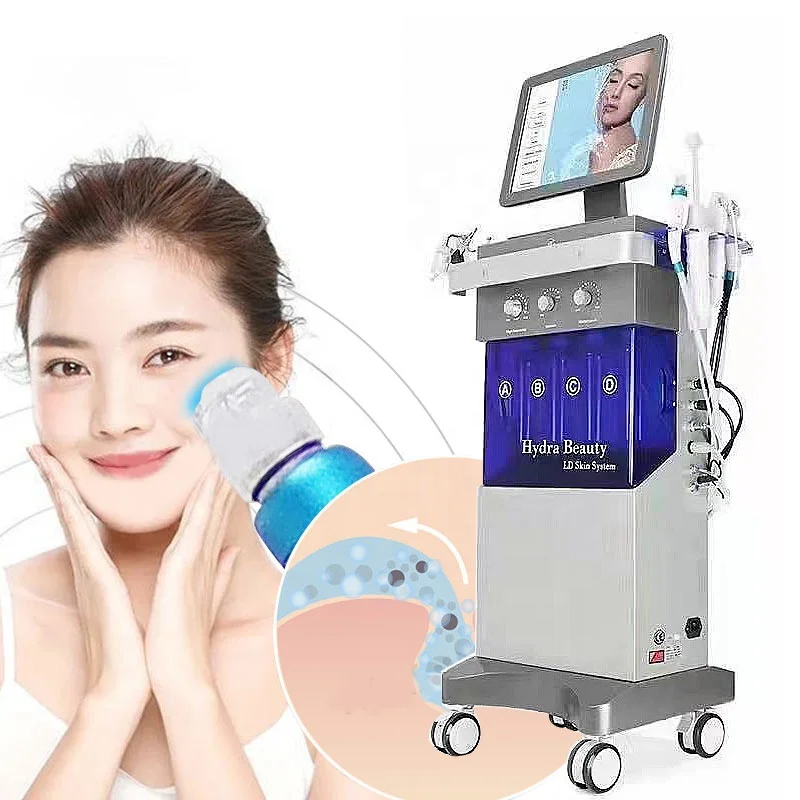 

New arrival professional hydro facial machine 14 in 1 Oxygen Hydra Dermabrasion Skin Care Machine