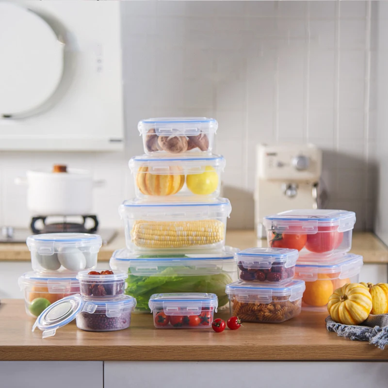 

Kitchen Clear Storage Box Grains Beans Storage Contain Sealed Home Organizer Container Refrigerator Food Storage Contain, Transparent