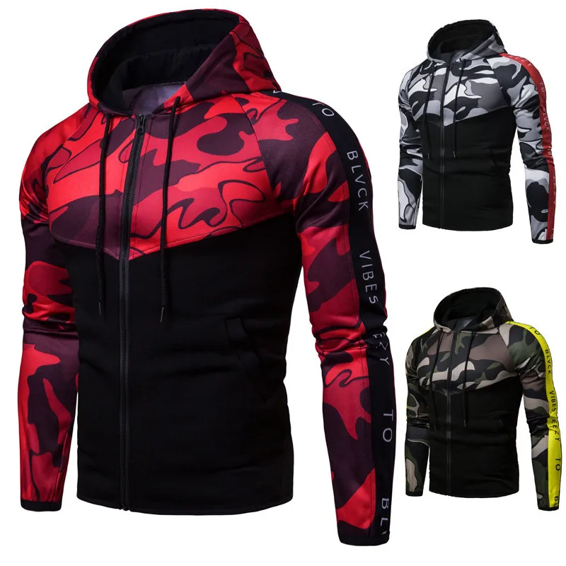 

Fashion camouflage print man's hooded sweatsuit 2021 New design sportshirt Pullover Hoodies men Jogging suit Outdoor sports tops