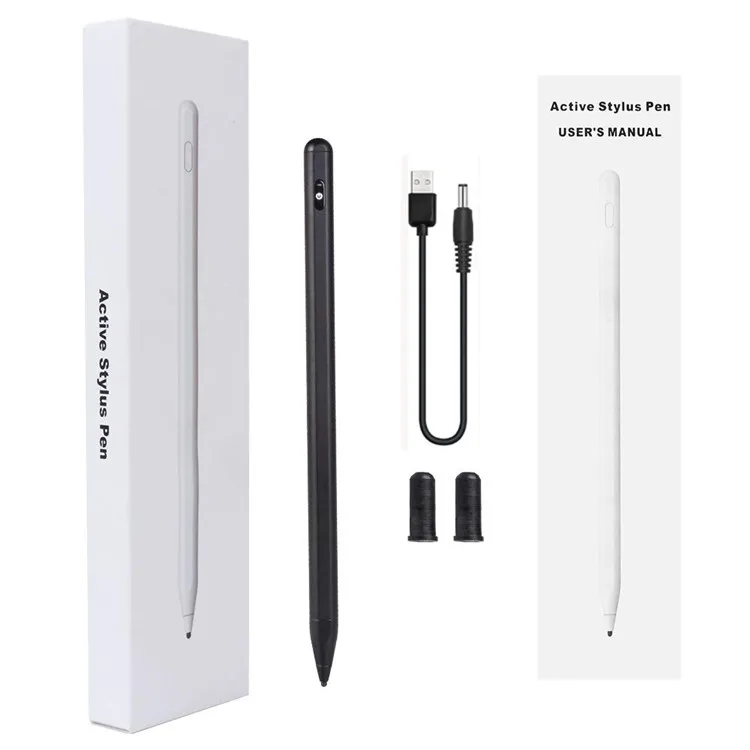 

3rd Gen P3 Magnetic Promotional active Stylus Touch Screen Pen with High Precision and Custom Logo for Tablet, White & black