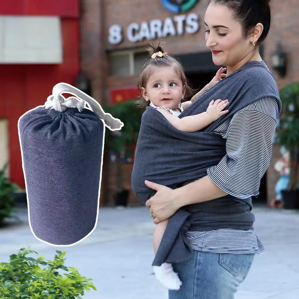 

C'dear Custom Logo Natural Organic Cotton Comfortable Lightweight Breathable Stretchy Spandex Outdoor Baby Sling Wrap Carrier, Solid or printed