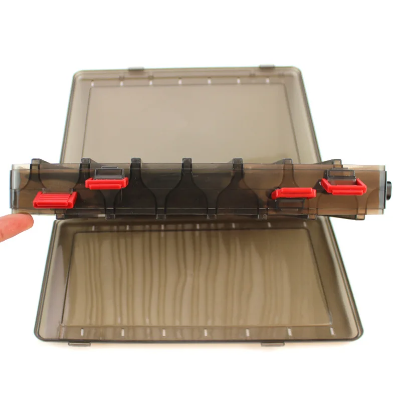 

So-Easy Gun color double-sided lure bait fish hook box wooden shrimp box plastic handle fishing tackle box, Colorful