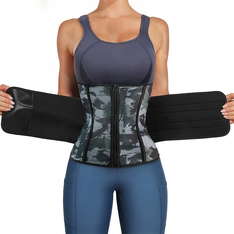 

Women Body Shaper Two Belts Support Back Neoprene Sauna Sweat Corset black women waist trainer belt weight loss, Picture