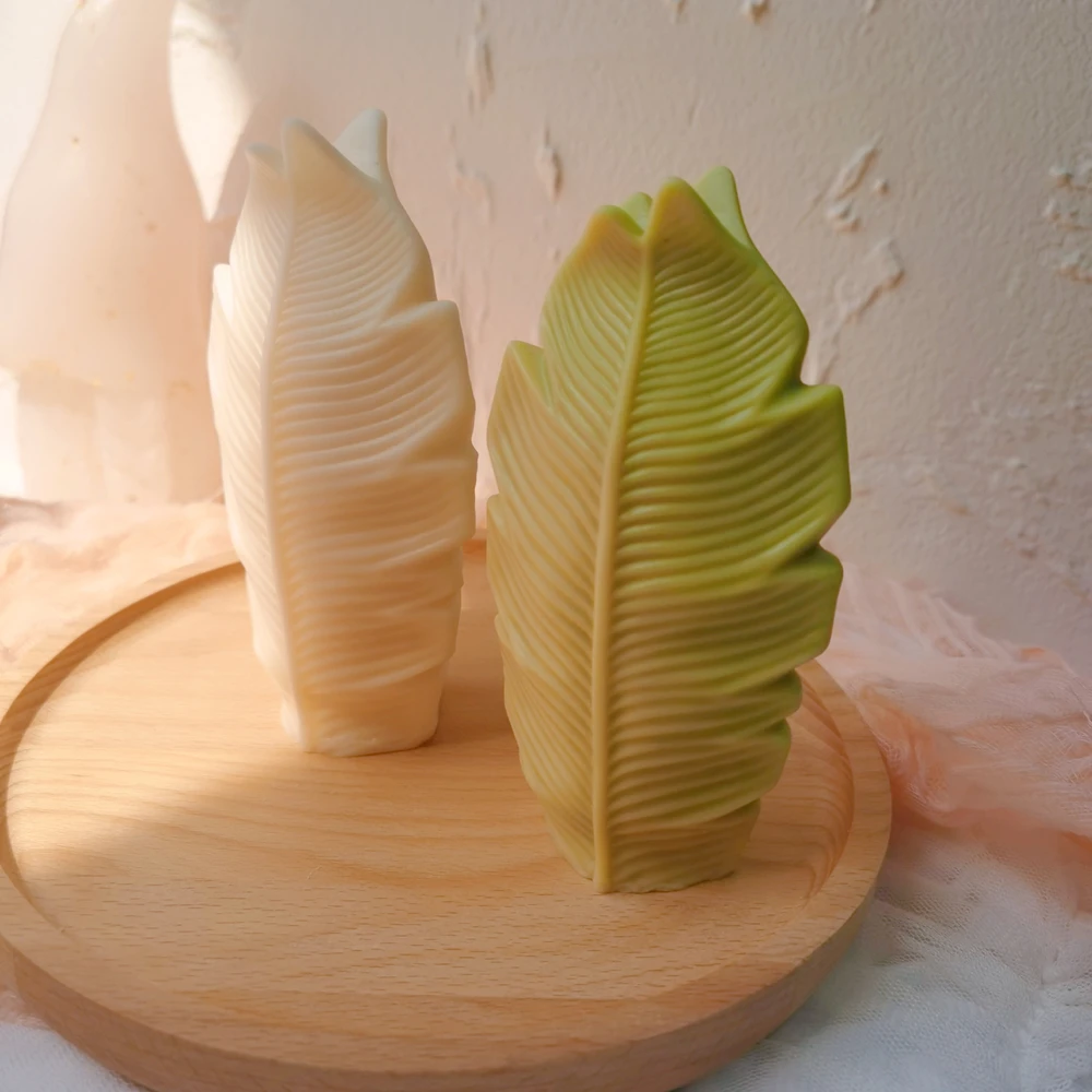 

3D Unique Leaf Shape Candle Mold Aromatherapy Gypsum Leaves Silicone Candle Mould, Stocked / cusomized