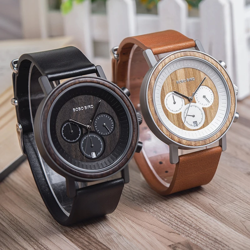

Hot New Products Watch Leather/ Stainless Steel Winder Chronograph Gold Wooden Mens Automatic Watches custom watch manufacturer