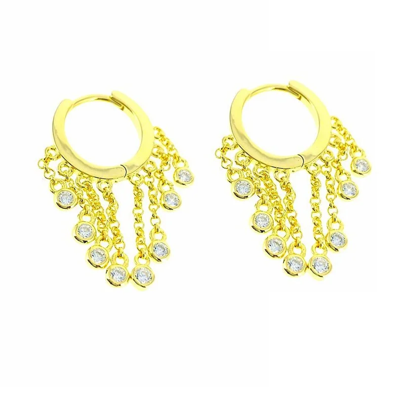 

Fashion Retro Multi Chain CZ Earrings Indian Style Bohemian Personality Exaggerated Creative Earrings, Picture