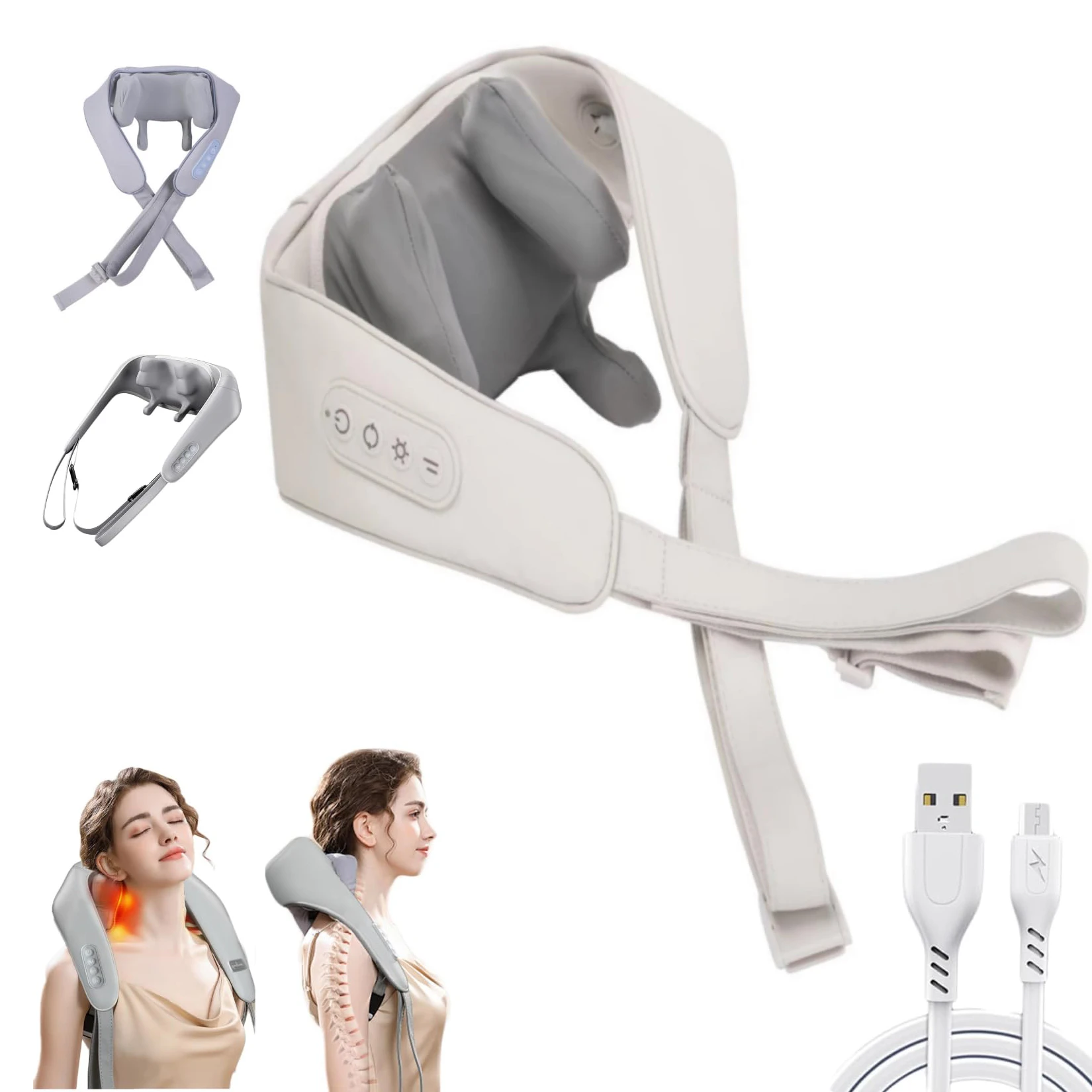 

Electric Neck And Back Massager Wireless Neck And Shoulder Mini Shiatsu Neck Massager with Heat for Pain Relief Deep Tissue