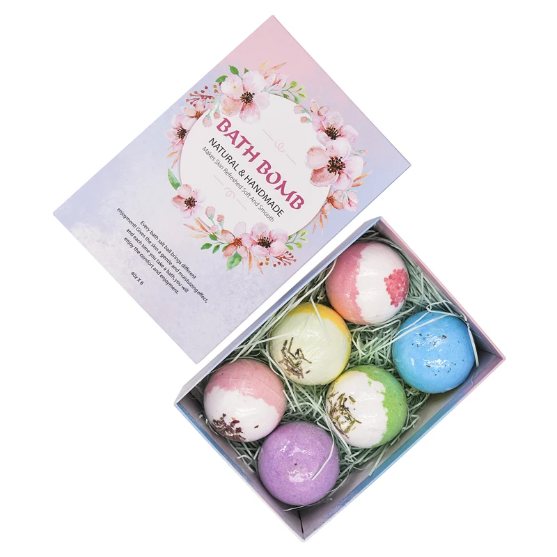 

Essential Oils Spa Natural Ingredient Colorful Ball Shape Salts Ball SPA Supplies Kit Birthday Gift Set Kids Fizzy Bath Bombs