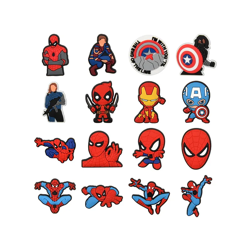 

Cartoon charms for croc shoes decoration deadpool Croc charms with cheap price super hero shoe charm for kids croc shoes