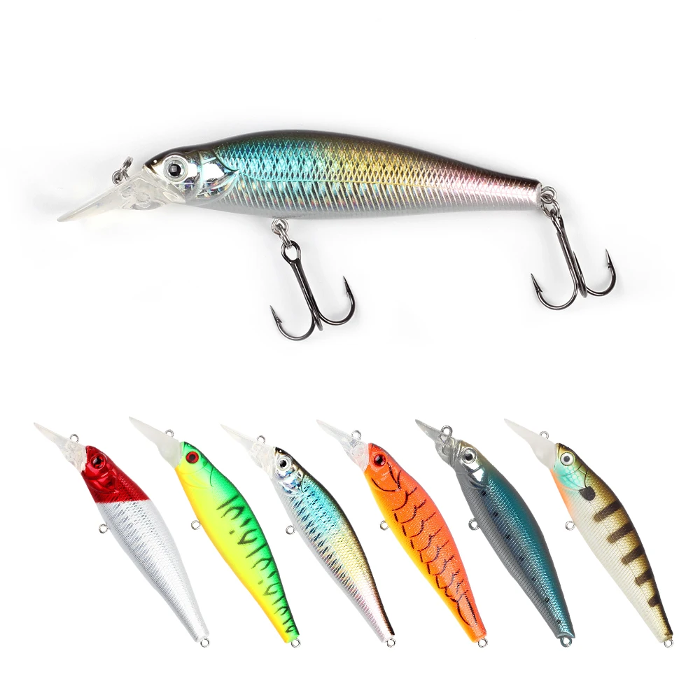

Wholesale high quality colorful long casting 3d eyes minnow lures fishing hard minnow lures, 6 colors