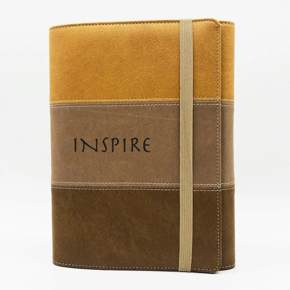
3 folded elastic band PU leather covers travelers notebook with refillable inner diary 