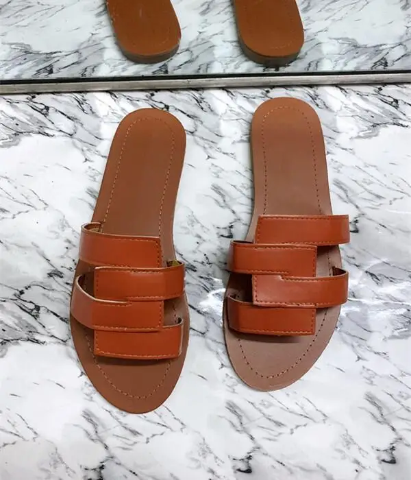 

Hot sale high quality soft leather new stitching ladies waterproof sandals and slippers