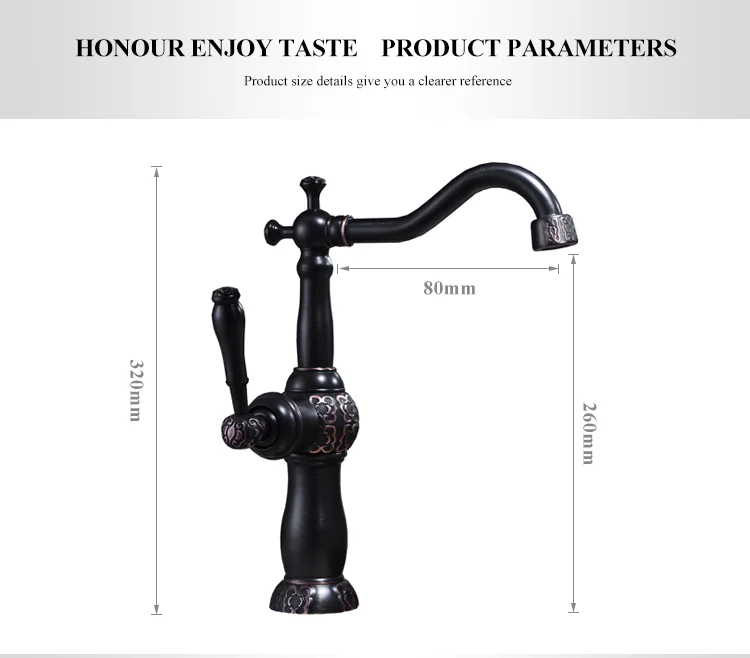 Retro Black Brass Tall Sink Tap Filter Drinking Water Rotation Kitchen Faucet