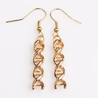 

Gold Chemical Structure Science Molecular Double Helix DNA Earrings