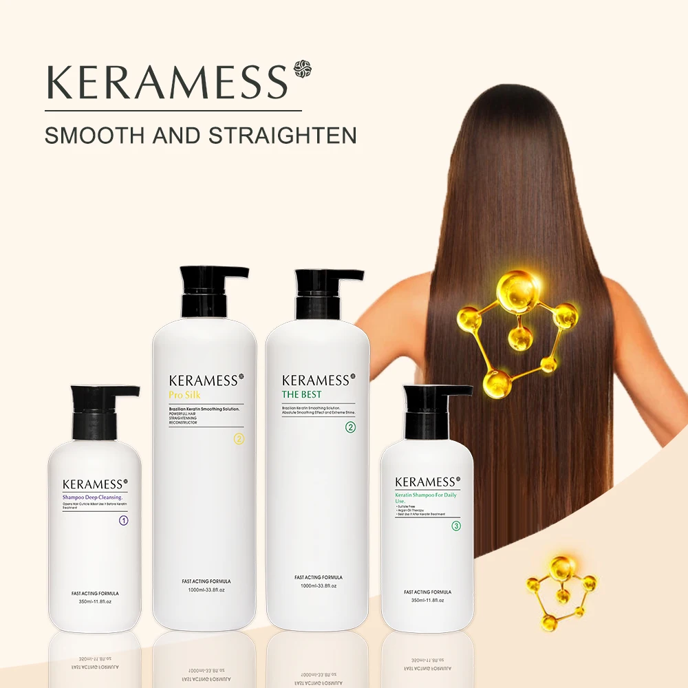 

Private label The KeraMess Hydrolyzed Brazilian Keratin Treatment Hair Straightening Therapy