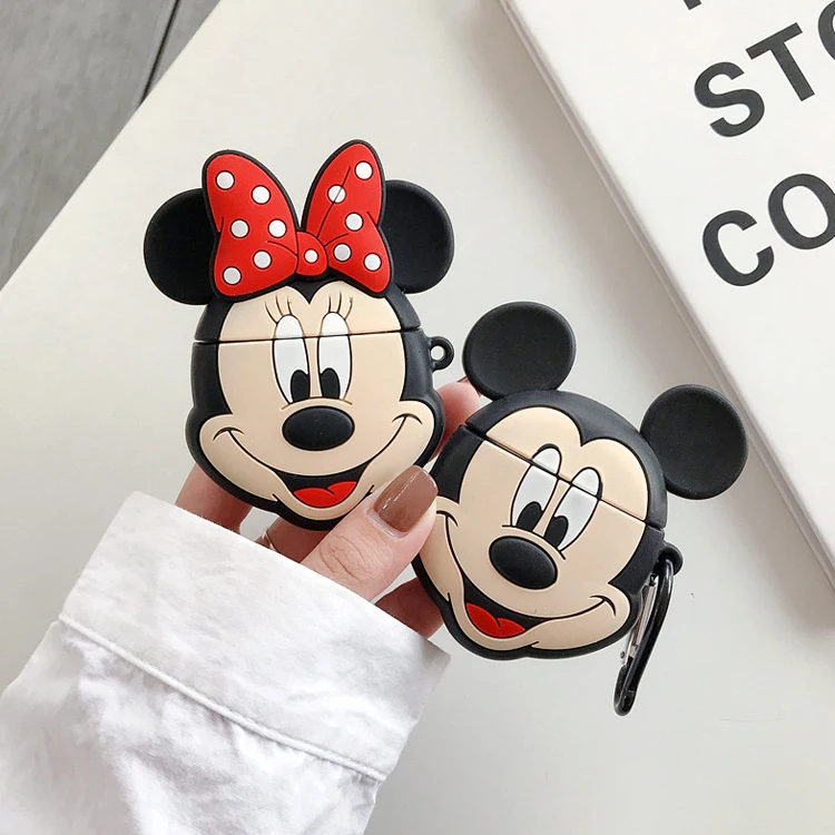 

For Airpods Cases 3D Cartoon Mickey Minnie Mouse for Headphones Air pod 1 2 Charging Box Custom Protective Silicone Covers